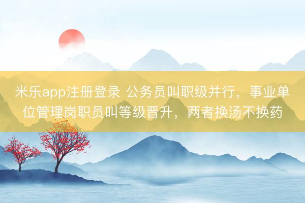 米乐app注册登录 公务员叫职级并行,事业单位管理岗职员叫等级晋升,两者换汤不换药