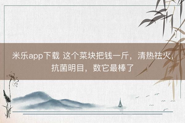 米乐app下载 这个菜块把钱一斤，清热祛火，抗菌明目，数它最棒了