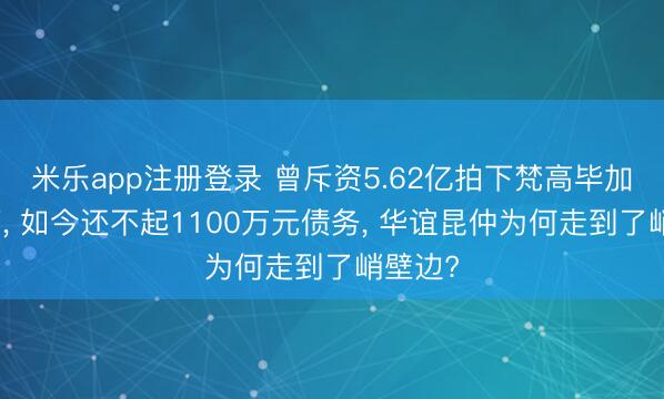 米乐app注册登录 曾斥资5.62亿拍下梵高毕加索名画, 如今还不起1100万元债务, 华谊昆仲为何走到了峭壁边?